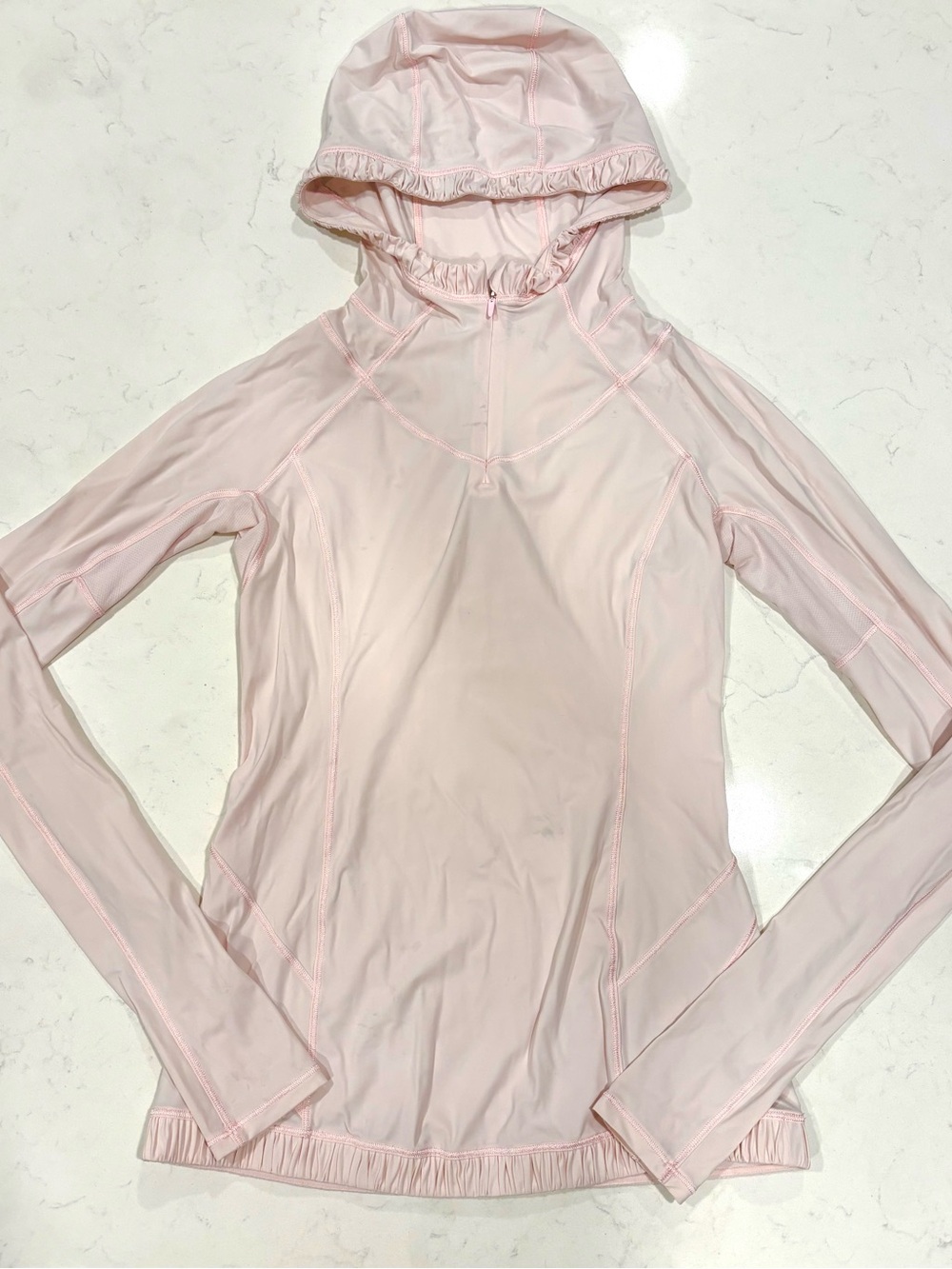 lululemon athletica Light Pink Long Sleeve Hooded Sun Shirt